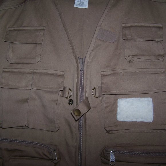 " AUSABLE " 100% COTTON TAN FISHING VEST #3613 - Picture 5 of 7